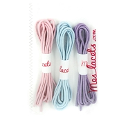 Marshmallow case round and thin laces 120 cm