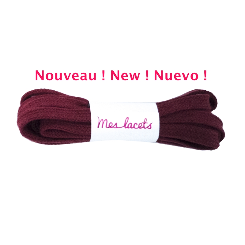 burgundy flat shoelaces