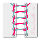 'Ladder' method for tying shoelaces