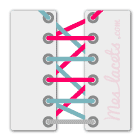 'Horizontal' method for tying shoelaces